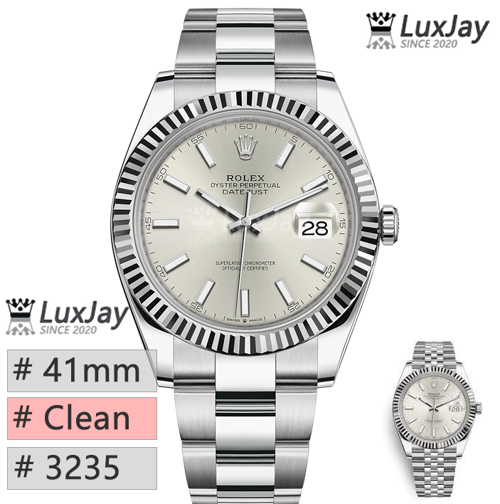 CLEAN 3235 41MM 롤렉스 데이저스트 데이트저스트 실버 DateJust41 126334-0003-0004