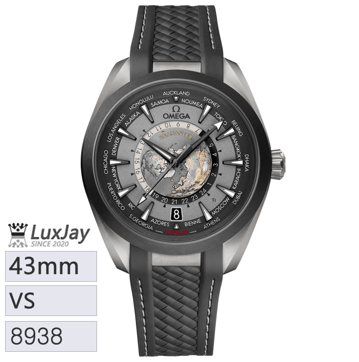 VS 43 8938 오메가  43MM GMT 월드 타이머 220.92.43.22.99.001