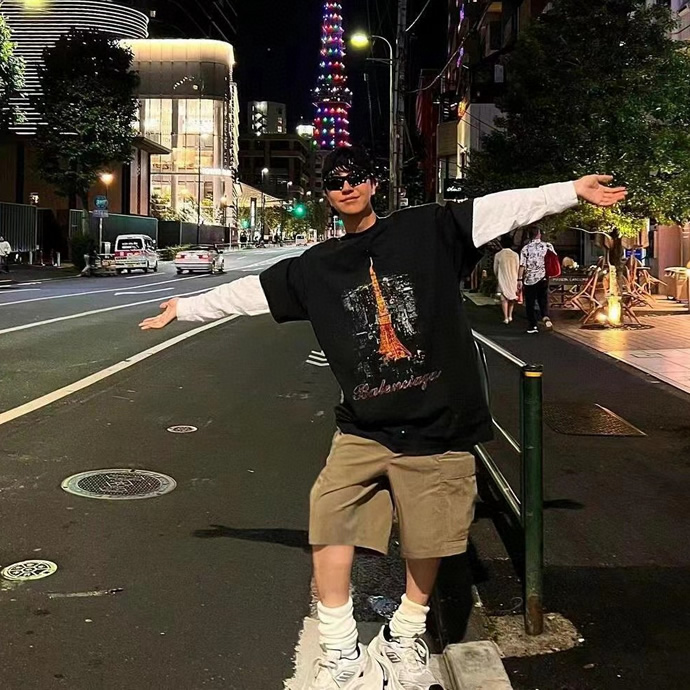 BALENCIAGA 24SS 일본 긴자 한정 도쿄 타워 반팔 티