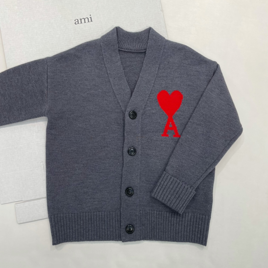 AMI Paris 레드 아미 드 꾀흐 가디건