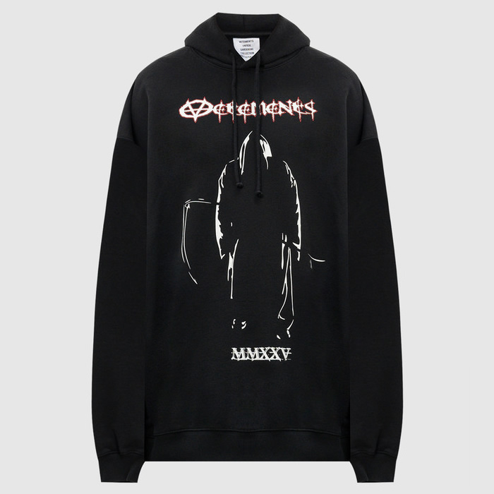 Vetements Black hoodie with logo print
