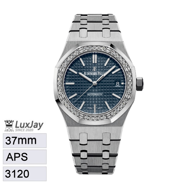 APS 37mm 3120 오데마피게 로얄오크 15451 스틸 블루다이얼 프로스티드 브레이슬릿 Royal Oak