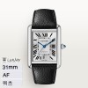 AF 까르띠에 탱크 머스트 스틸 화이트다이얼 가죽스트랩  extra-large  WSTA0040 41mm x 31mm