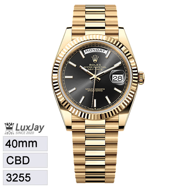 C 40mm 3255 로렉스 데이데이트 옐로우골드 검판 228238 207.8g