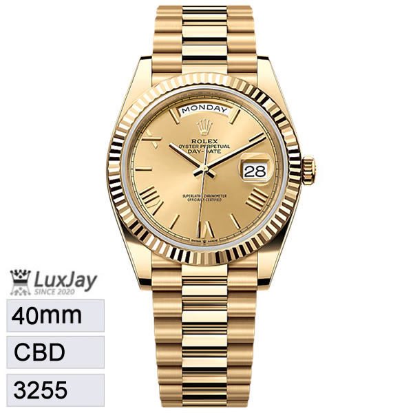 C 40mm 3255 롤렉스 데이데이트 옐골  228238 207.8g
