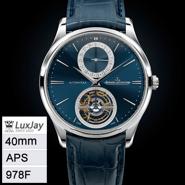 APS 40mm 978F 마스터 울트라 씬 투어빌론 13234E1 APSF 블루 가죽 스트랩 베스트 에디션