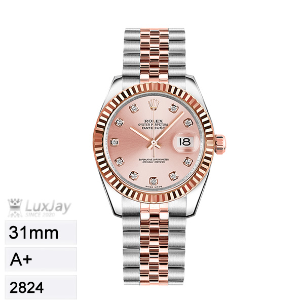 A+ 31mm 2824 롤렉스 Datejust 31 에버로즈 골드 178271