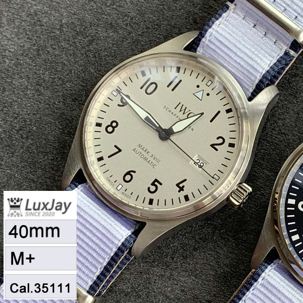 M+F 40mm Cal.35111  IWC 마크18 화이트다이얼 나일론스트랩