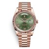Gs 3255 Rolex Day-Date 40mm Everose Gold 228235 Olive Green Roman 151g