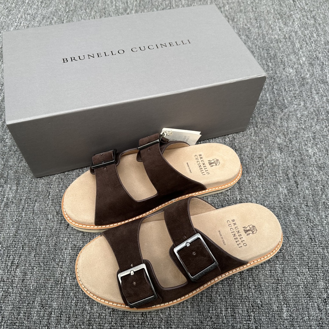 Brunello Cucinelli 남자 캐주얼 남성 슬리퍼