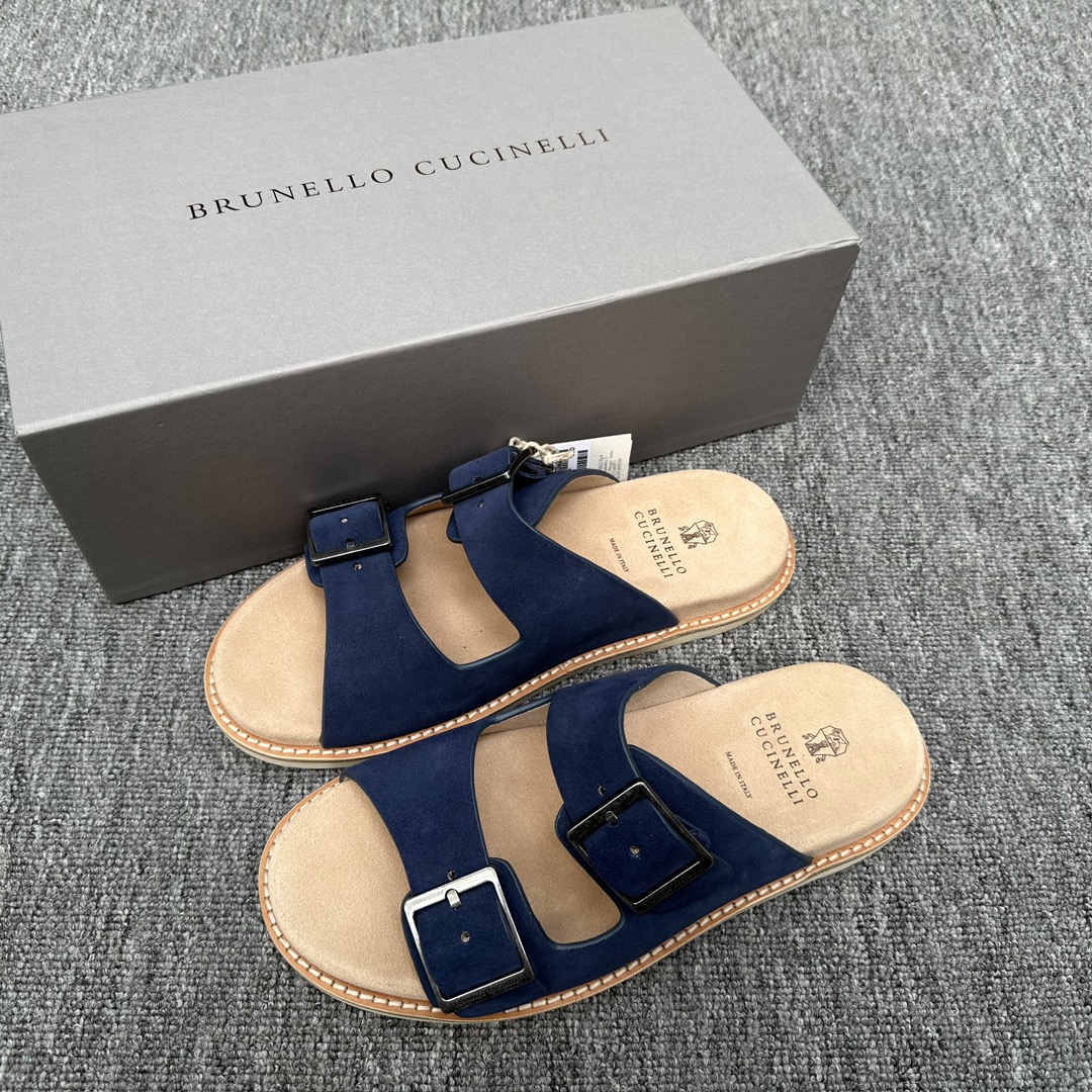 Brunello Cucinelli 남자 캐주얼 남성 슬리퍼