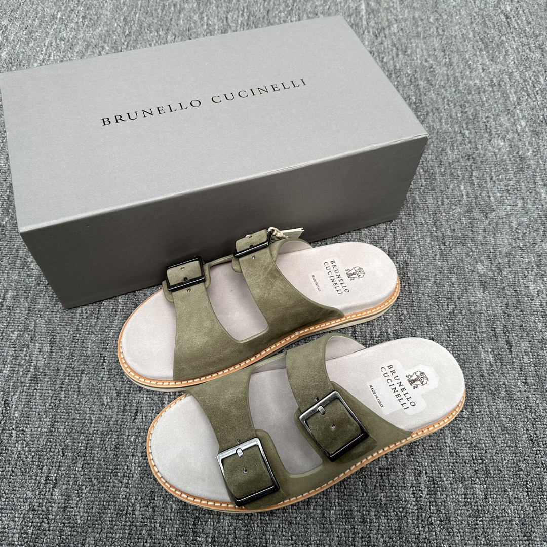 Brunello Cucinelli 남자 캐주얼 남성 슬리퍼