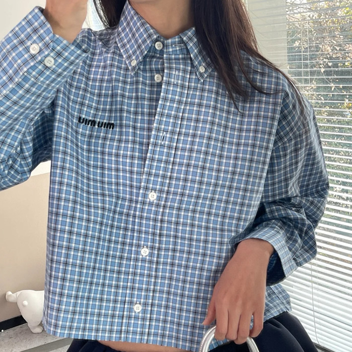 Miumiu 25S 격자 무늬 셔츠