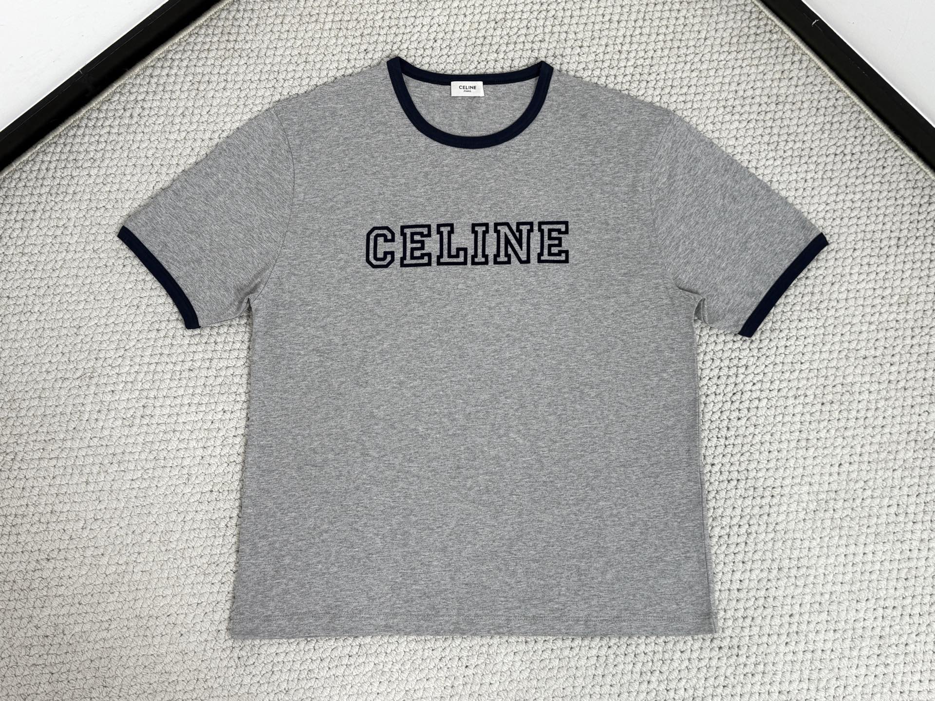 CELINE 프린트 짧은 슬리브 티셔츠