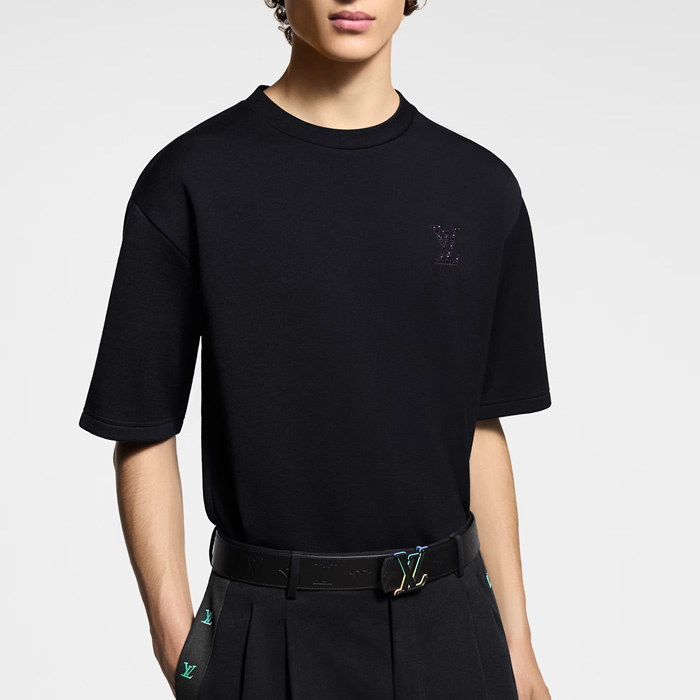 Louis Vuitton 1Agtsz 라인 스톤 장식 LV 티셔츠