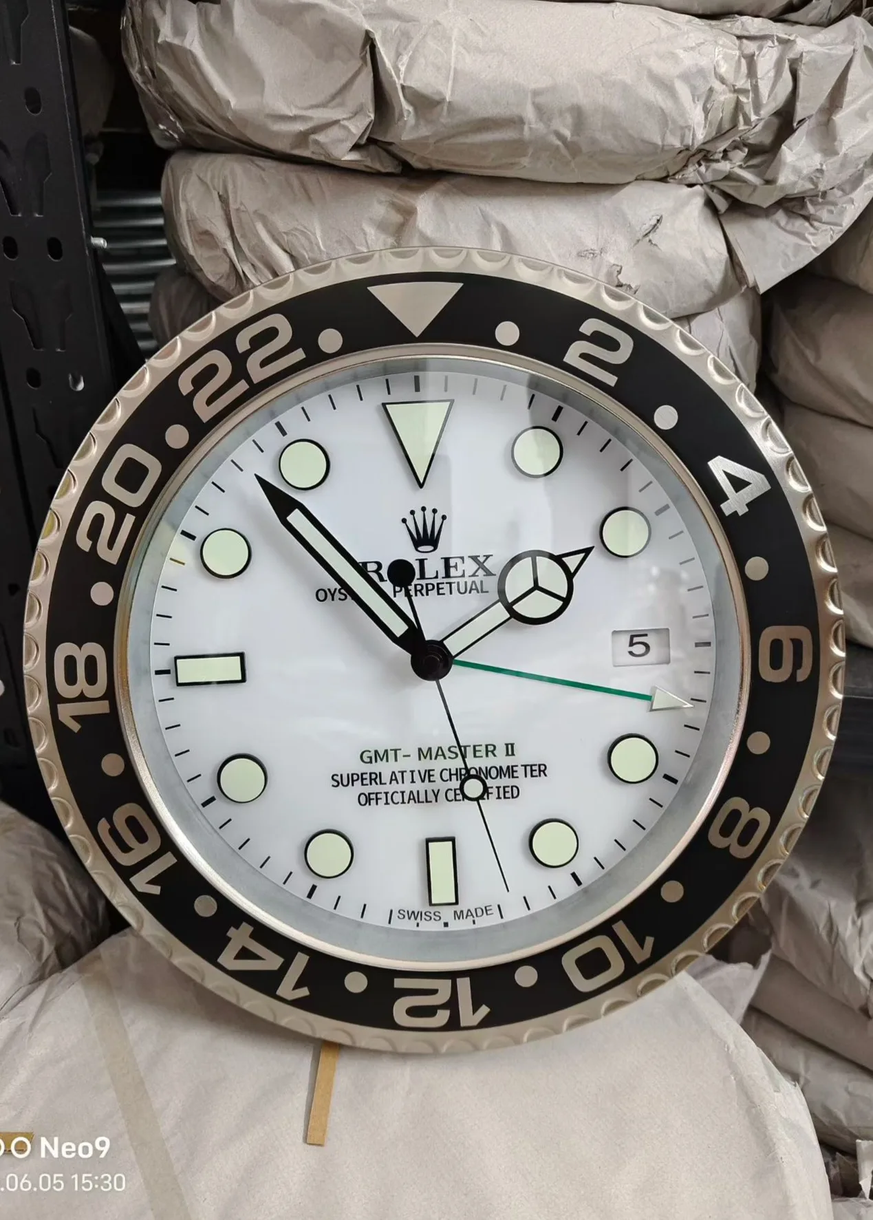 롤렉스 GMT 벽시계 35cm