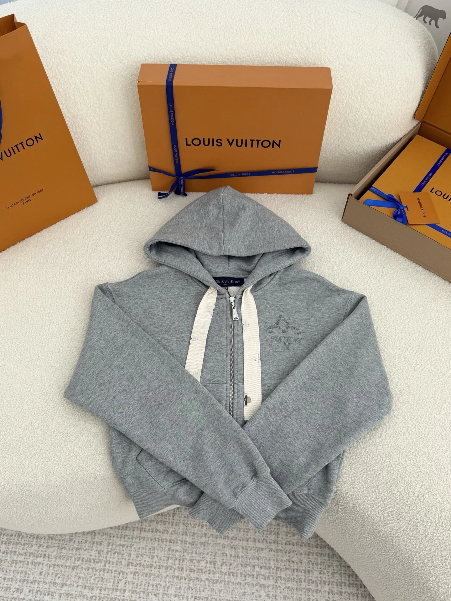 1AIPZA LV Ski Monogram Flower Accent Hoodie