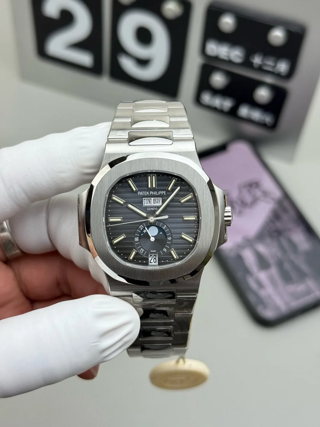 PPF l 324무브먼트 l  40.5mm l 파텍필립 노틸러스 문페이즈 애뉴얼 캘린더  5726