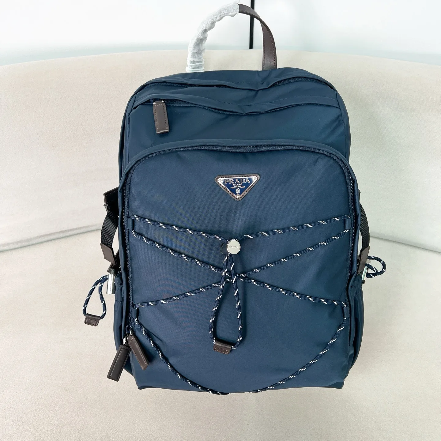 PRADA 스피드록 리나일론 및 가죽 백팩 2VZ122 29x42x14cm