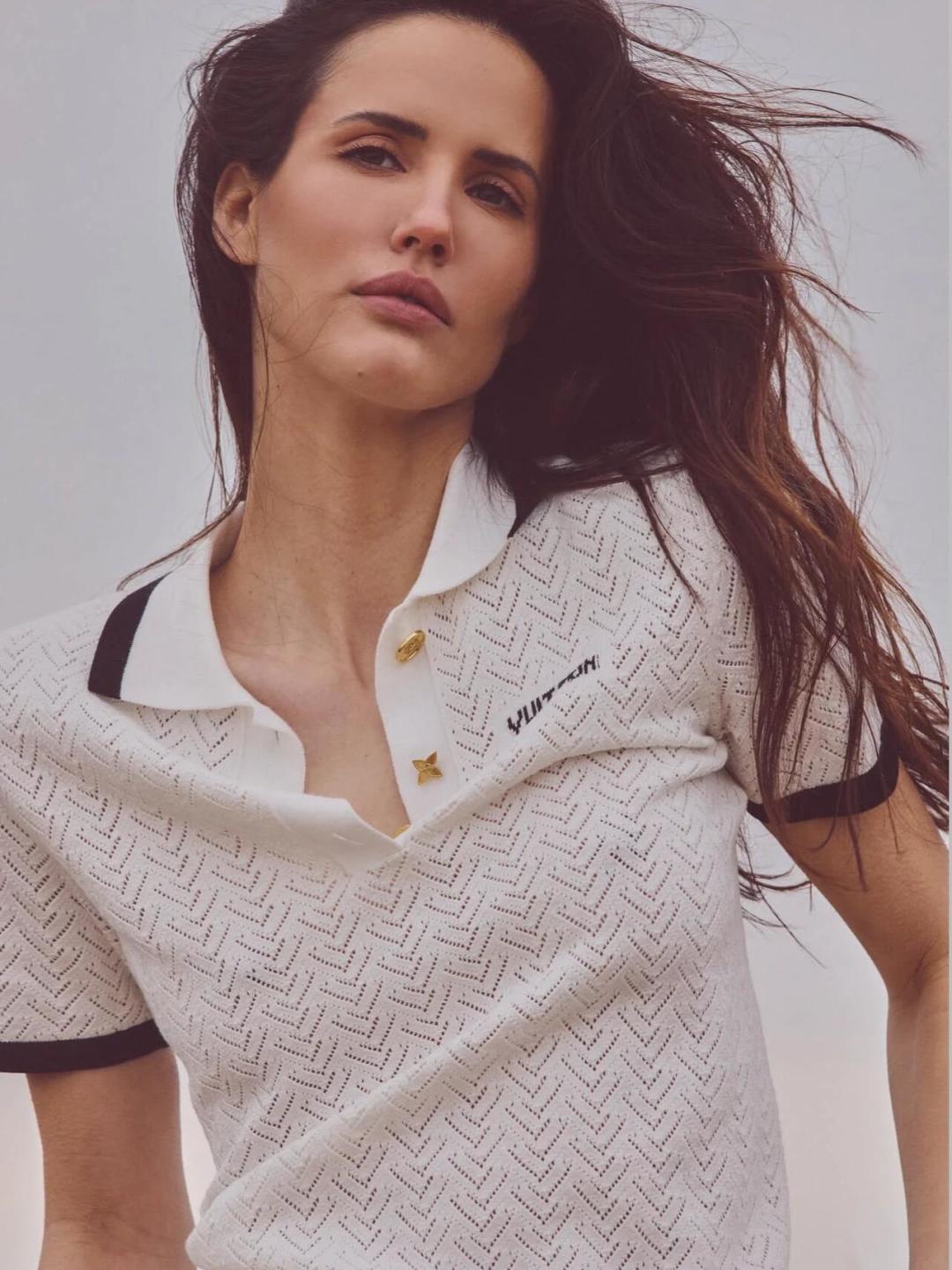 Pointelle Polo Top