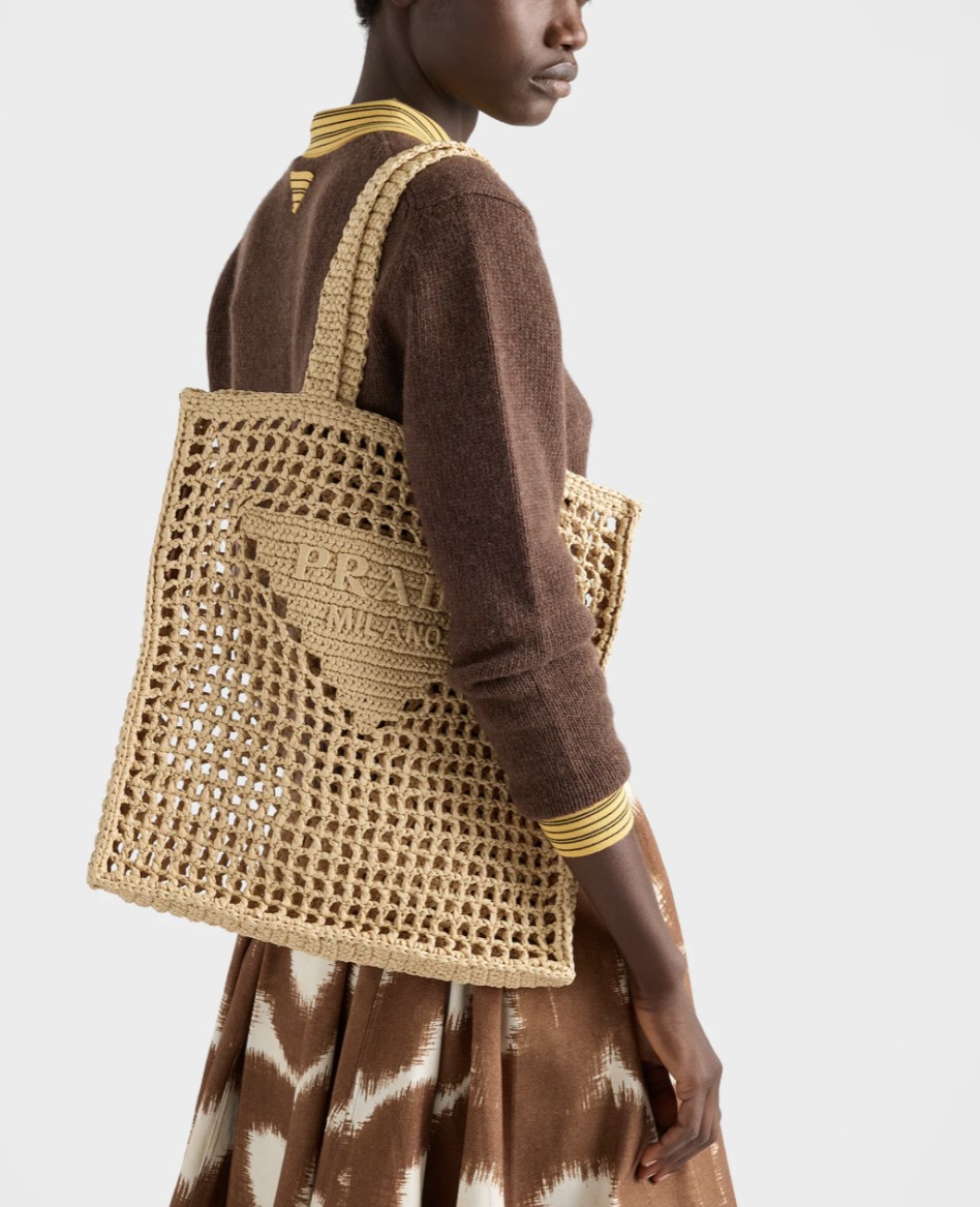 Crochet tote bag 1BG393 36×38×3cm
