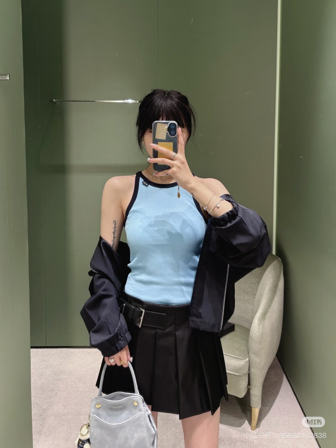Prada Cotton Ribbed Logo Tank Top